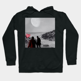 Valentine Wall Art - Dangerous date on the shore - Unique Valentine Fantasy Planet Landsape - Photo print, canvas, artboard print, Canvas Print and T shirt Hoodie